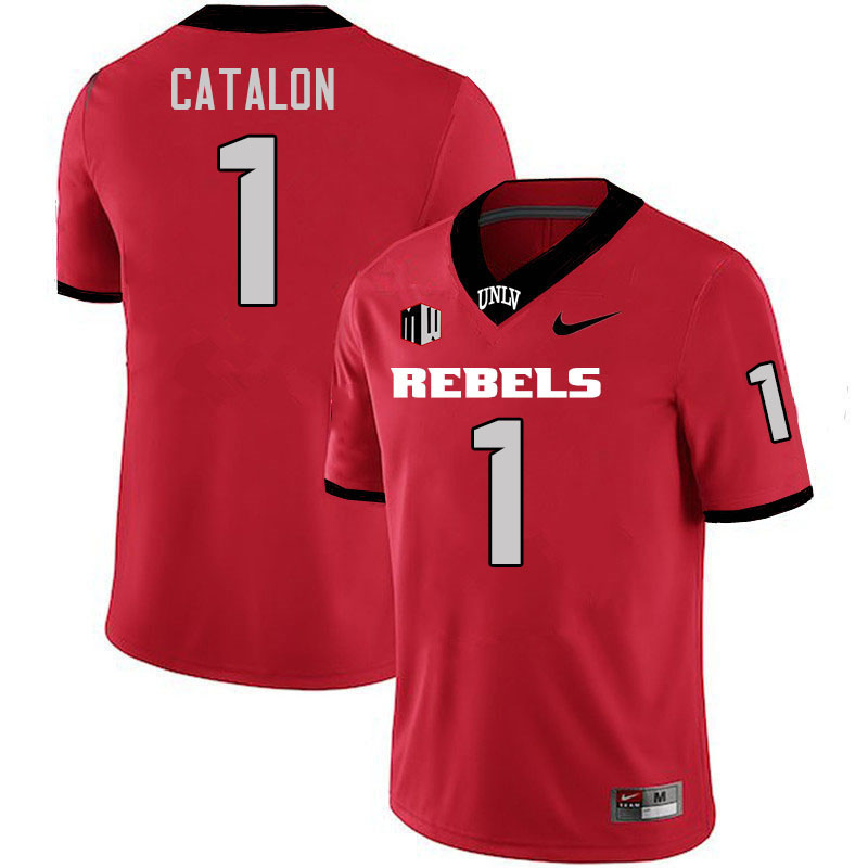 Men #1 Jalen Catalon UNLV Rebels College Football Jerseys Stitched-Scarlet